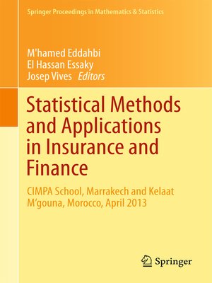 cover image of Statistical Methods and Applications in Insurance and Finance